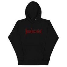 Load image into Gallery viewer, Black w/Red Embroidered Logo Hoodie
