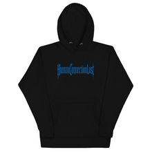 Load image into Gallery viewer, Black w/Blue Embroidered Logo Hoodie
