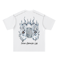 Load image into Gallery viewer, Human Connection Lost Contrast Stitch &quot;Gates of Hell&quot; T-shirt(white)
