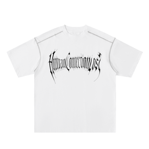 Human Connection Lost Contrast Stitch "Gates of Hell" T-shirt(white)