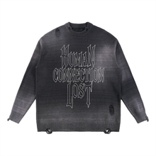 Load image into Gallery viewer, Knit Distressed Sweater (Black)
