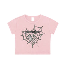 Load image into Gallery viewer, Howard Morley Collection "Love Web" Pink Crop Top
