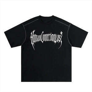 Human Connection Lost Contrast Stitch "Gates of Hell" T-shirt(black)