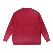 Load image into Gallery viewer, Knit Distressed Sweater (Red)
